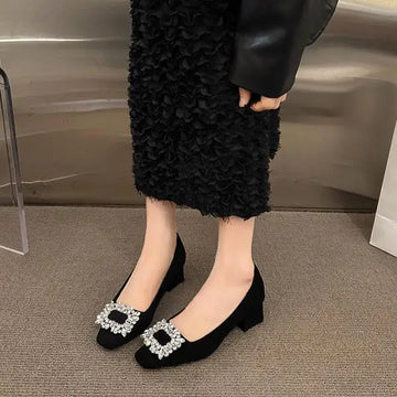 Xajzpa Retro Women Shoes Shallow Mouth Sexy Heels Work Dress Professional Chunky Sandals Footwear Crossdressers Latest Spring Offi